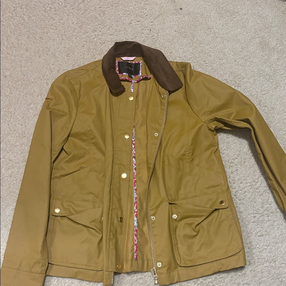 J. Crew Tan coated barn Jacket SM
